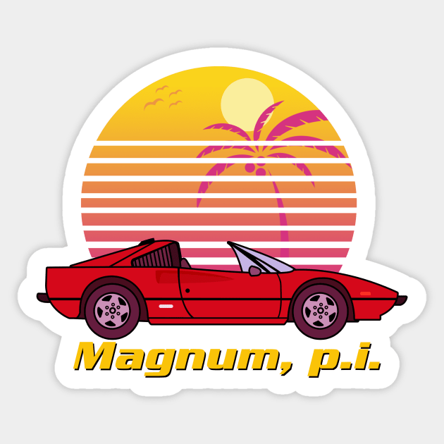 Magnum PI Vintage Sticker by liora natalia